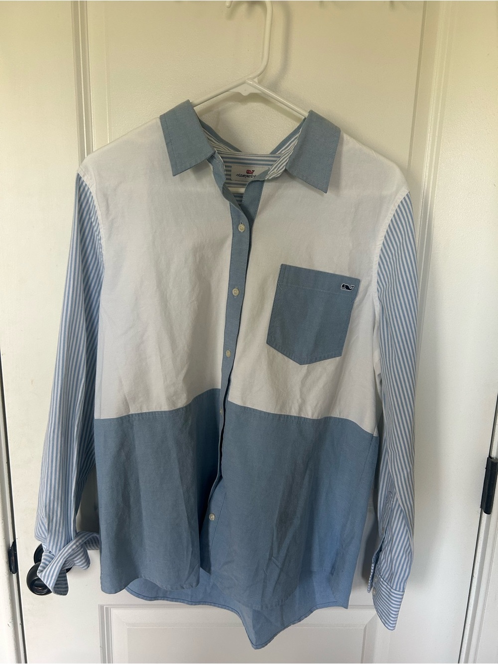 Vineyard Vines Blue & White Two-Tone Button Down Shirt
